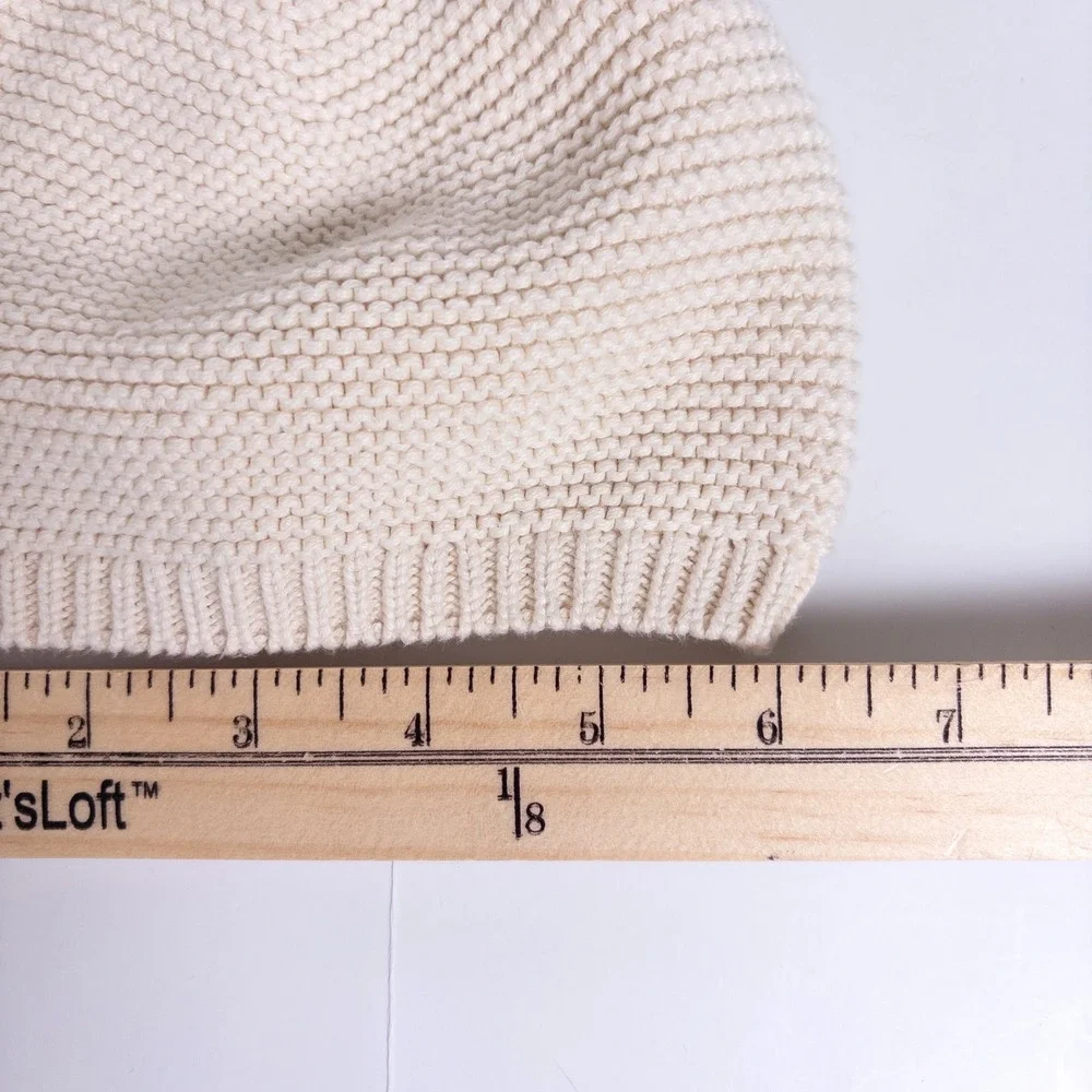 Gap Knit Beanie Cream Bear Ear Winter Hat Baby 6-12 Months